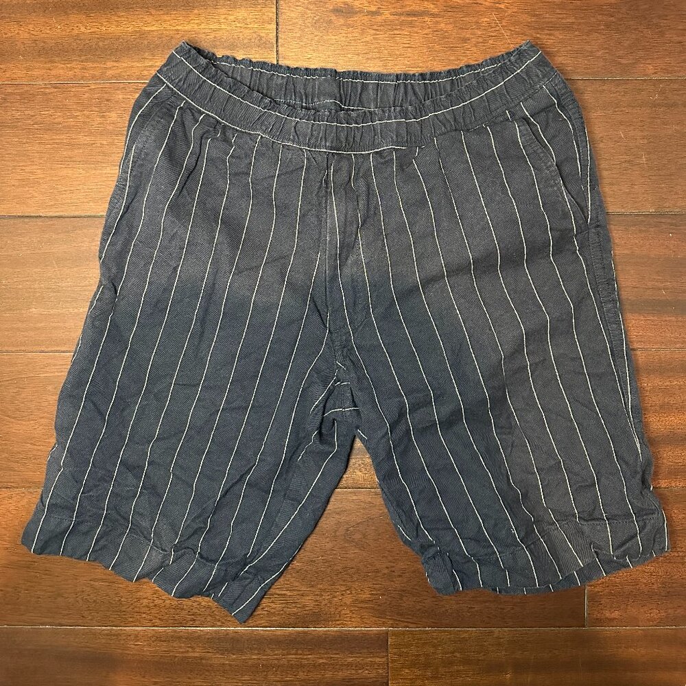 Our Legacy Men’s Pinstripe Shorts – Navy/White – Size 46